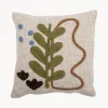 Sale Bloomingville Coussin en coton brodé avec motif floral Batley