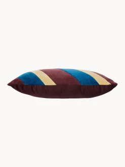 Best HKLIVING Coussin en coton fait main Speakeasy Jaune pâle, aubergine, bleu