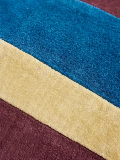Best HKLIVING Coussin en coton fait main Speakeasy Jaune pâle, aubergine, bleu