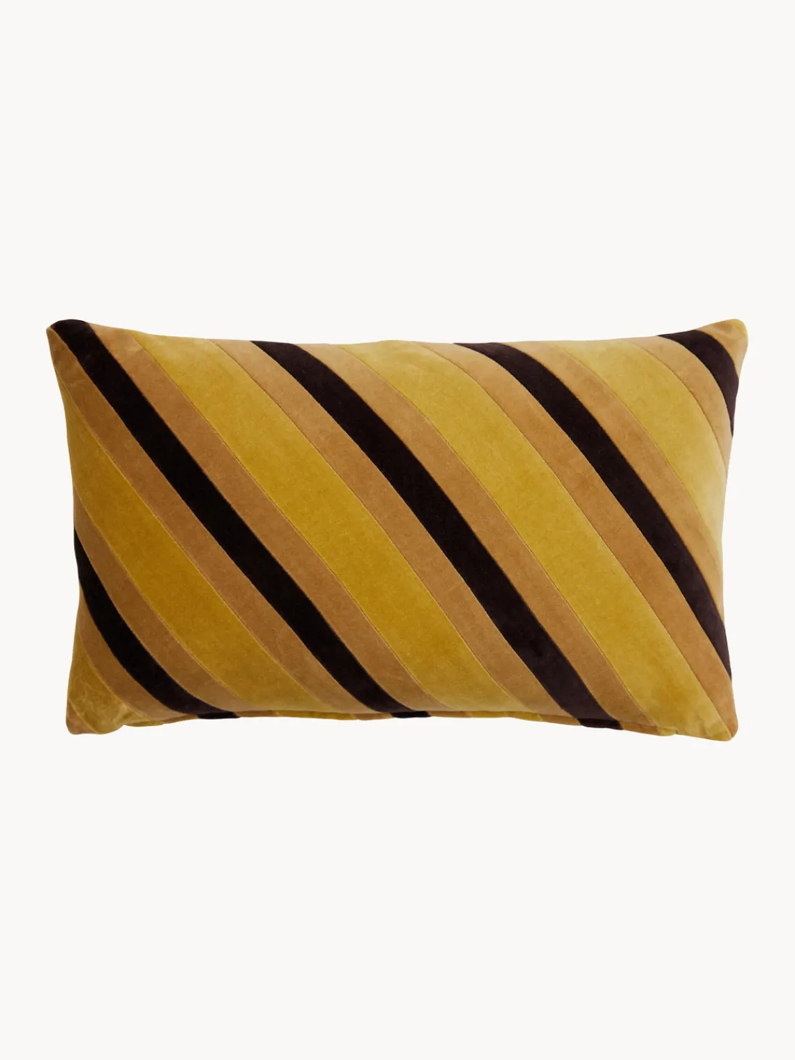 Hot HKLIVING Coussin en coton fait main Striped Tons jaunes, noir