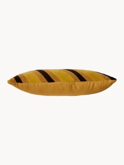 Hot HKLIVING Coussin en coton fait main Striped Tons jaunes, noir