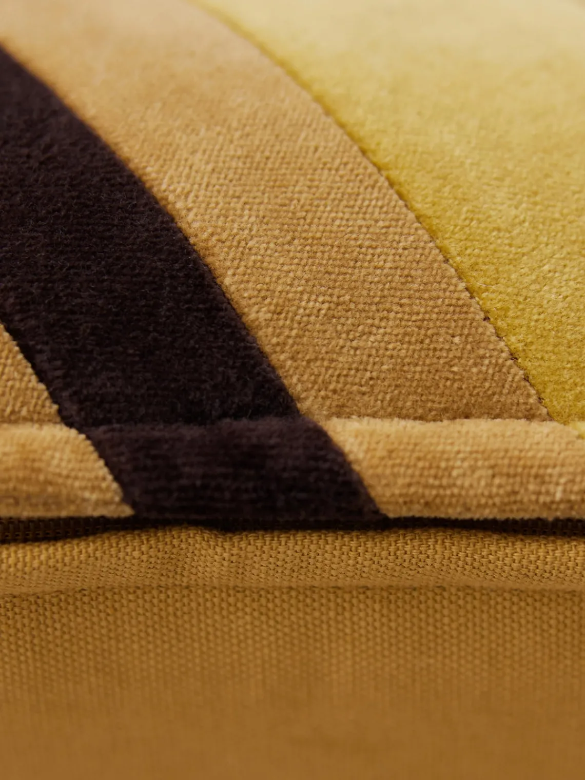 Hot HKLIVING Coussin en coton fait main Striped Tons jaunes, noir