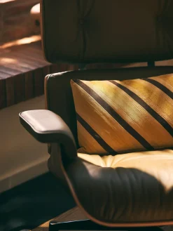 Hot HKLIVING Coussin en coton fait main Striped Tons jaunes, noir