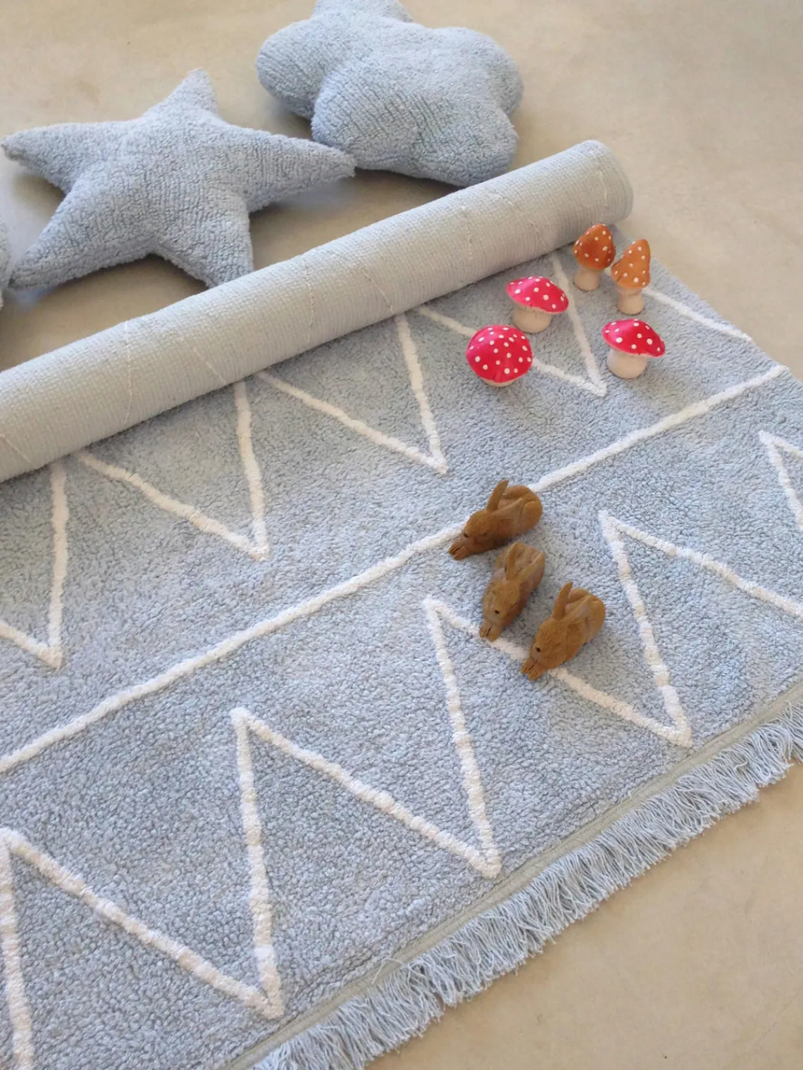 Sale Lorena Canals Coussin moelleux en coton fait à la main Cloud Bleu ciel