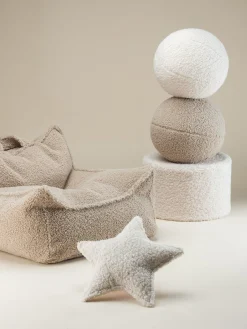 Hot Wigiwama Coussin moelleux en peluche Star Blanc cassé