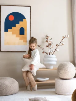 Hot Wigiwama Coussin moelleux en peluche Star Blanc cassé