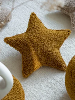 Fashion Wigiwama Coussin moelleux en peluche Star Jaune moutarde