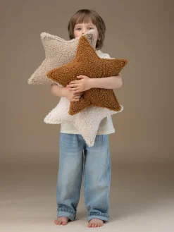 Fashion Wigiwama Coussin moelleux en peluche Star Jaune moutarde