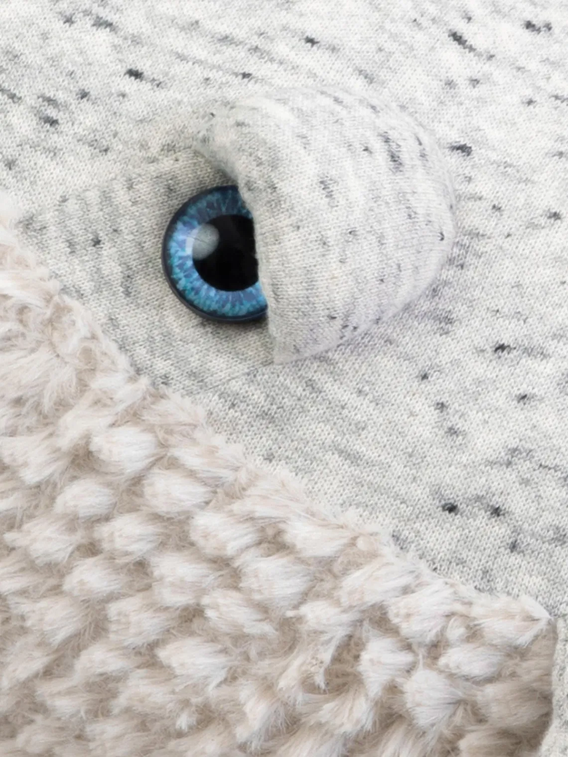 Fashion BigStuffed Coussin peluche artisanal Whale Gris clair, chiné