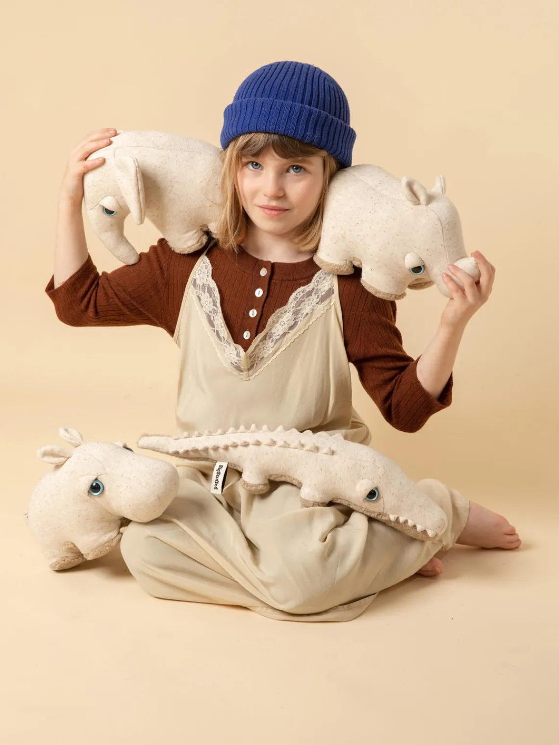Online BigStuffed Coussin peluche artisanal Savanah Croco