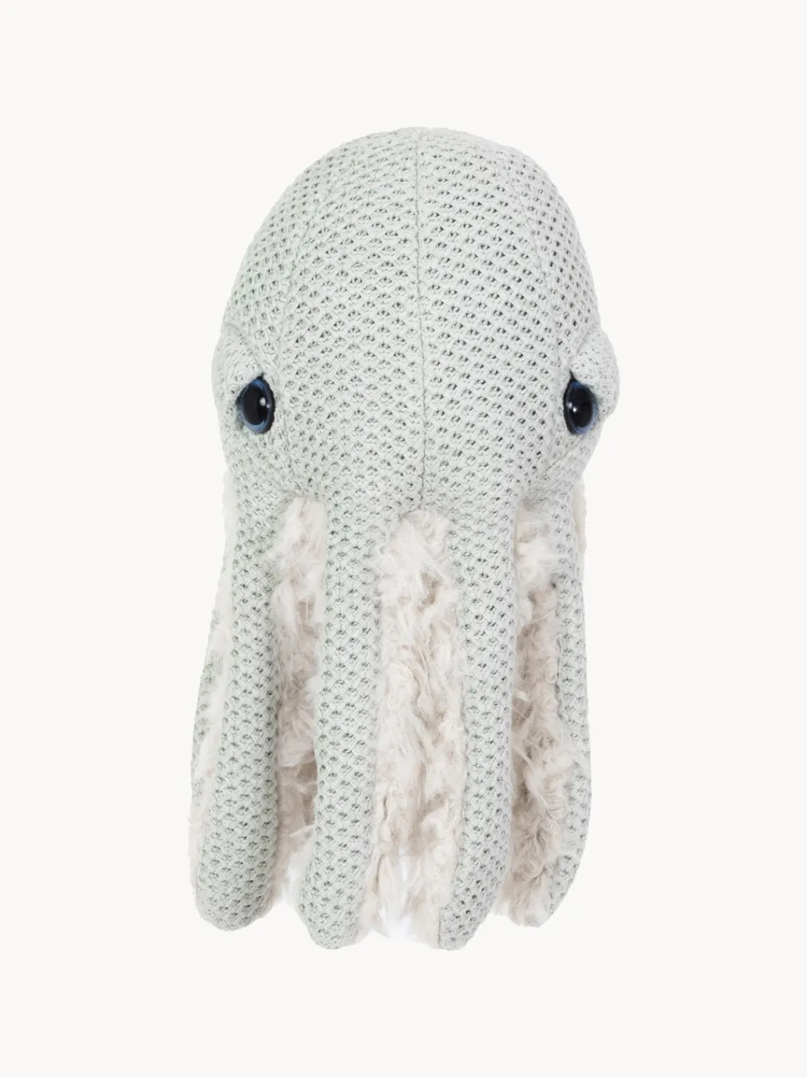 Outlet BigStuffed Coussin peluche artisanal Octopus Vert menthe, blanc cassé