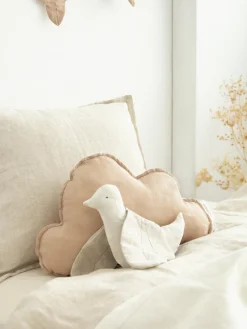 Clearance Nobodinoz Coussin peluche en lin Cloud Beige