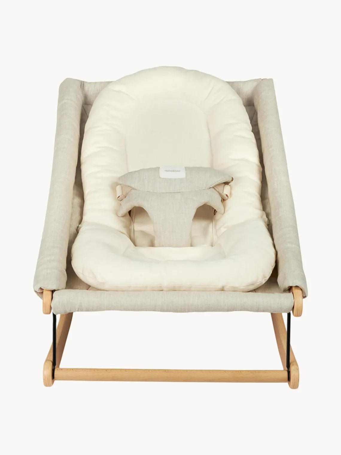 Hot Nobodinoz Coussin pour transat en coton bio Growing Green Blanc crème