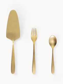 Clearance Sola Switzerland Couverts à gâteau Tulip, 6 personnes (13 élém.) Doré, mat