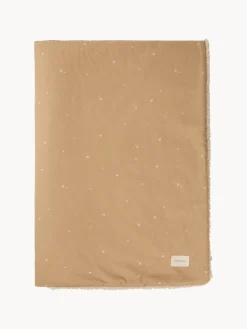 Clearance Nobodinoz Couverture douillette pour bébé en coton bio Stories Brun clair, beige, blanc