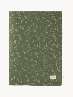 Fashion Nobodinoz Couverture douillette pour bébé en coton bio Stories Vert foncé, beige, blanc cassé