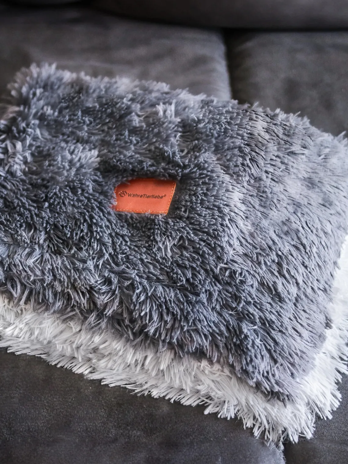 Discount Wahre Tierliebe Couverture pour animaux de compagnie en peluche Fluffy, tailles variées Gris-bleu