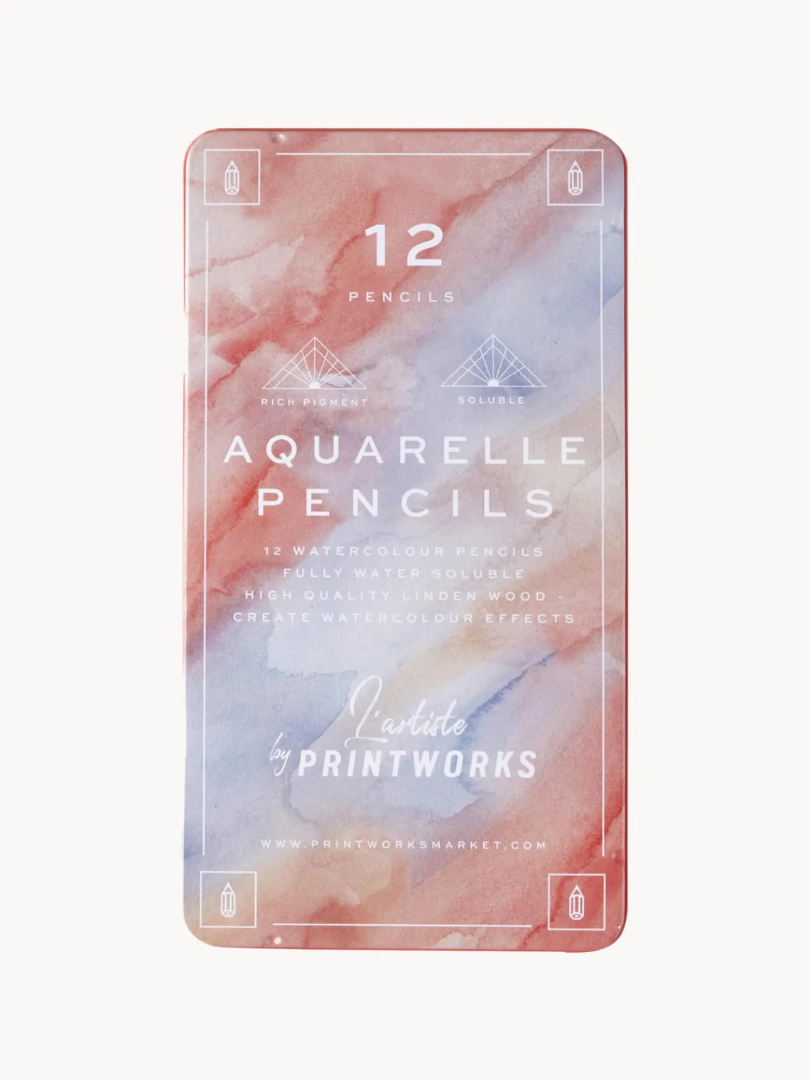 Sale Printworks Crayons de couleur Aquarelle, 12 élém. Tons bleus et roses