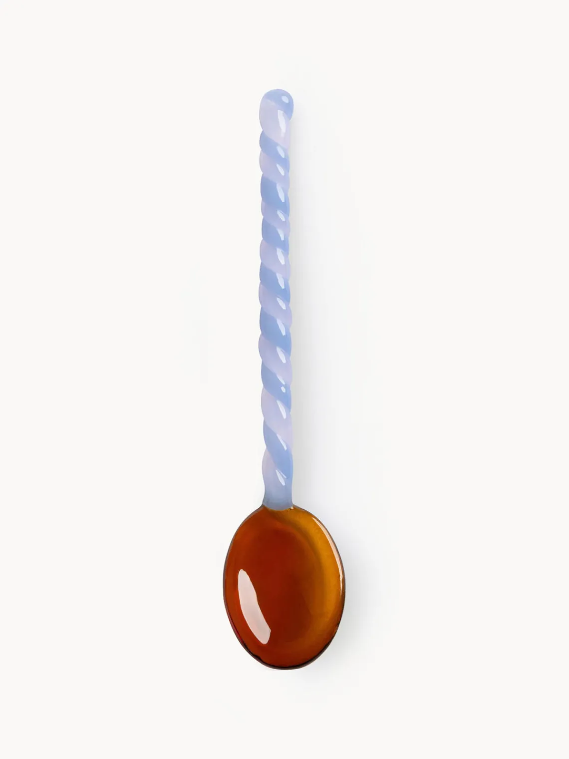 Sale &k Amsterdam Cuillères en verre borosilicate Duet, 4 pièces Brun clair, bleu ciel, lilas
