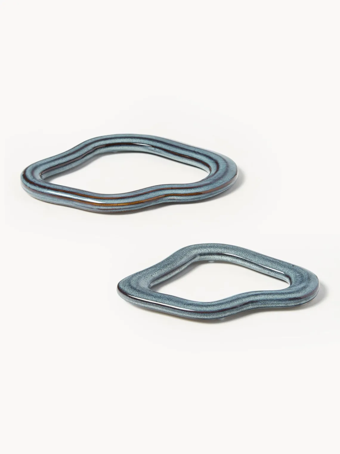 Discount Broste Copenhagen Dessous de verre artisanaux Nordic Sea, 2 élém. Gris-bleu, chiné
