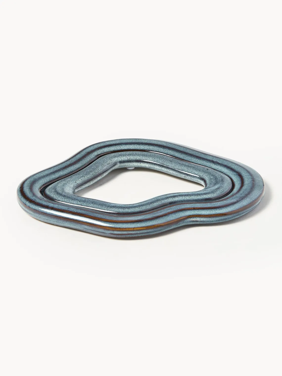 Discount Broste Copenhagen Dessous de verre artisanaux Nordic Sea, 2 élém. Gris-bleu, chiné