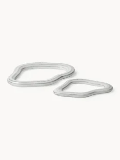 Hot Broste Copenhagen Dessous de verre artisanaux Nordic Sand, 2 élém. Gris clair, chiné