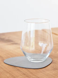 Online LIND DNA Dessous de verre asymétriques en cuir Curve, 4 pièces Beige