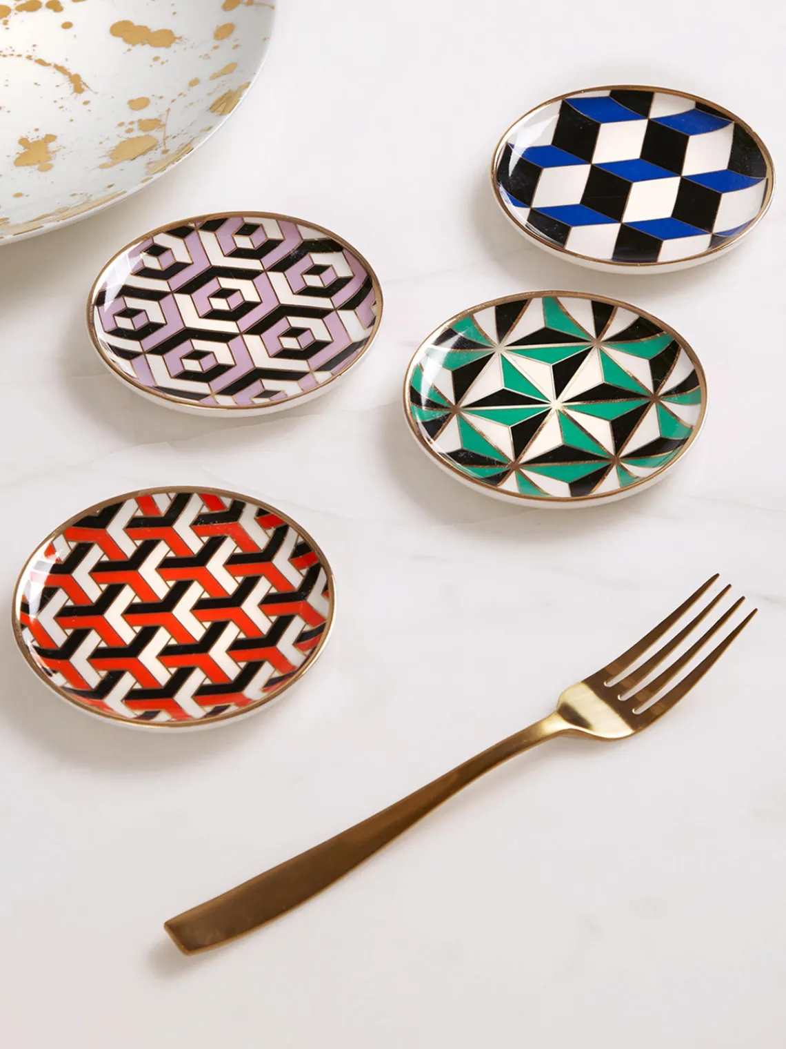 Hot Jonathan Adler Dessous de verre plaqués or Versailles, 4 élém.
