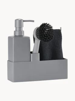 Clearance Zone Denmark Distributeur de liquide vaisselle avec accessoires Parta, 3 élém. Gris