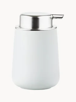 Fashion Zone Denmark Distributeur de savon en porcelaine Nova One Blanc, argenté