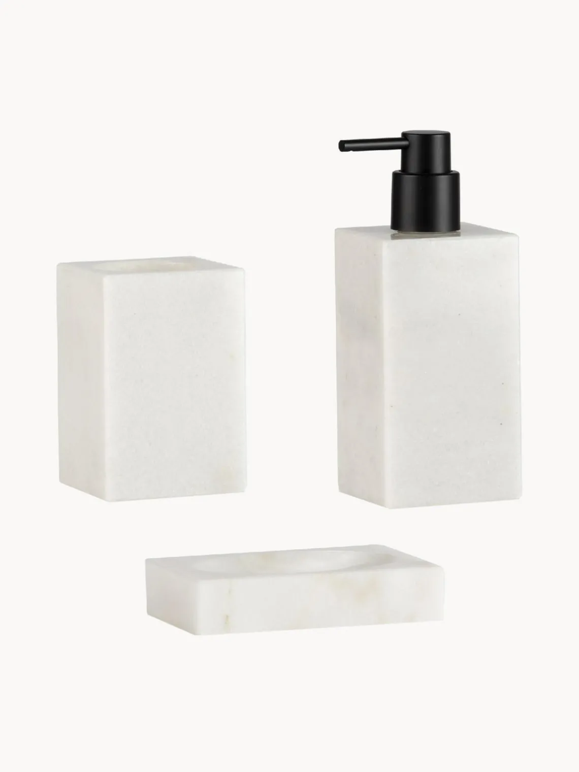 Discount ANDREA HOUSE Distributeur de savon en marbre Andre Blanc, marbré