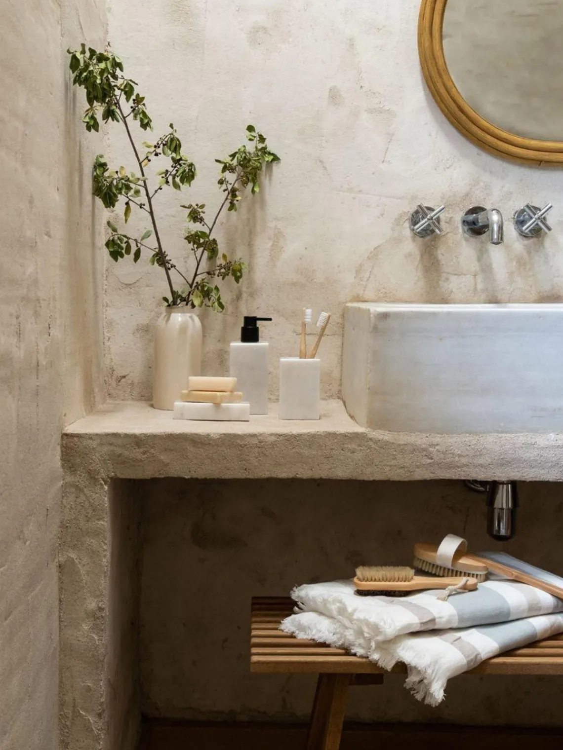 Discount ANDREA HOUSE Distributeur de savon en marbre Andre Blanc, marbré