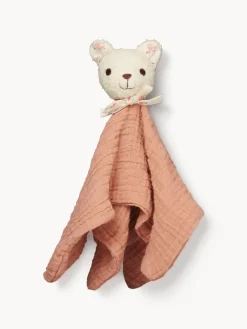 Hot Cam Cam Copenhagen Doudou en coton bio Bear Pêche, blanc cassé