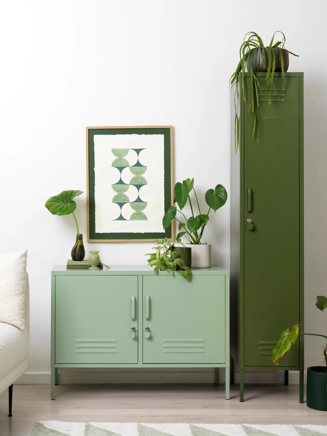 Online Mustard Made Enfilade en métal The Lowdown Vert sauge