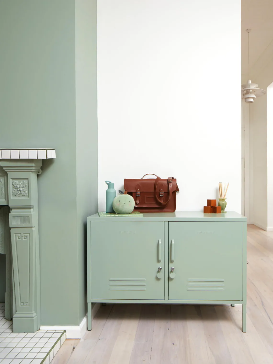 Online Mustard Made Enfilade en métal The Lowdown Vert sauge