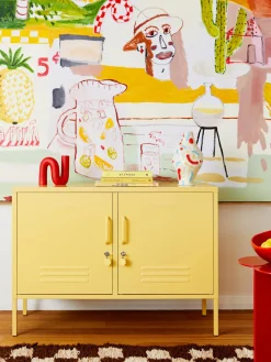 Clearance Mustard Made Enfilade en métal The Lowdown Jaune pâle