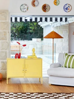 Clearance Mustard Made Enfilade en métal The Lowdown Jaune pâle