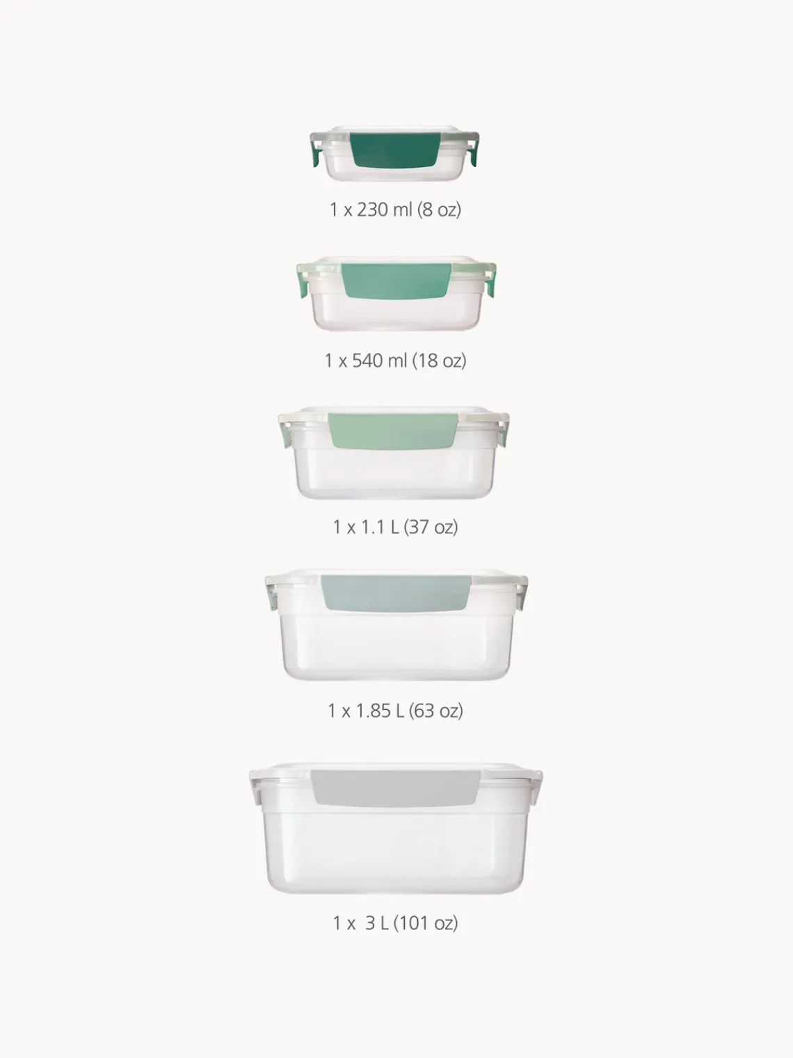 Sale Joseph Joseph Ensemble de boîtes de rangement Nest, 5 élém. Transparent, tons verts