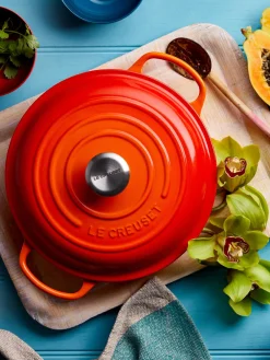 Discount LE CREUSET Faitout en fonte émaillée Signature Collection Orangé, argenté