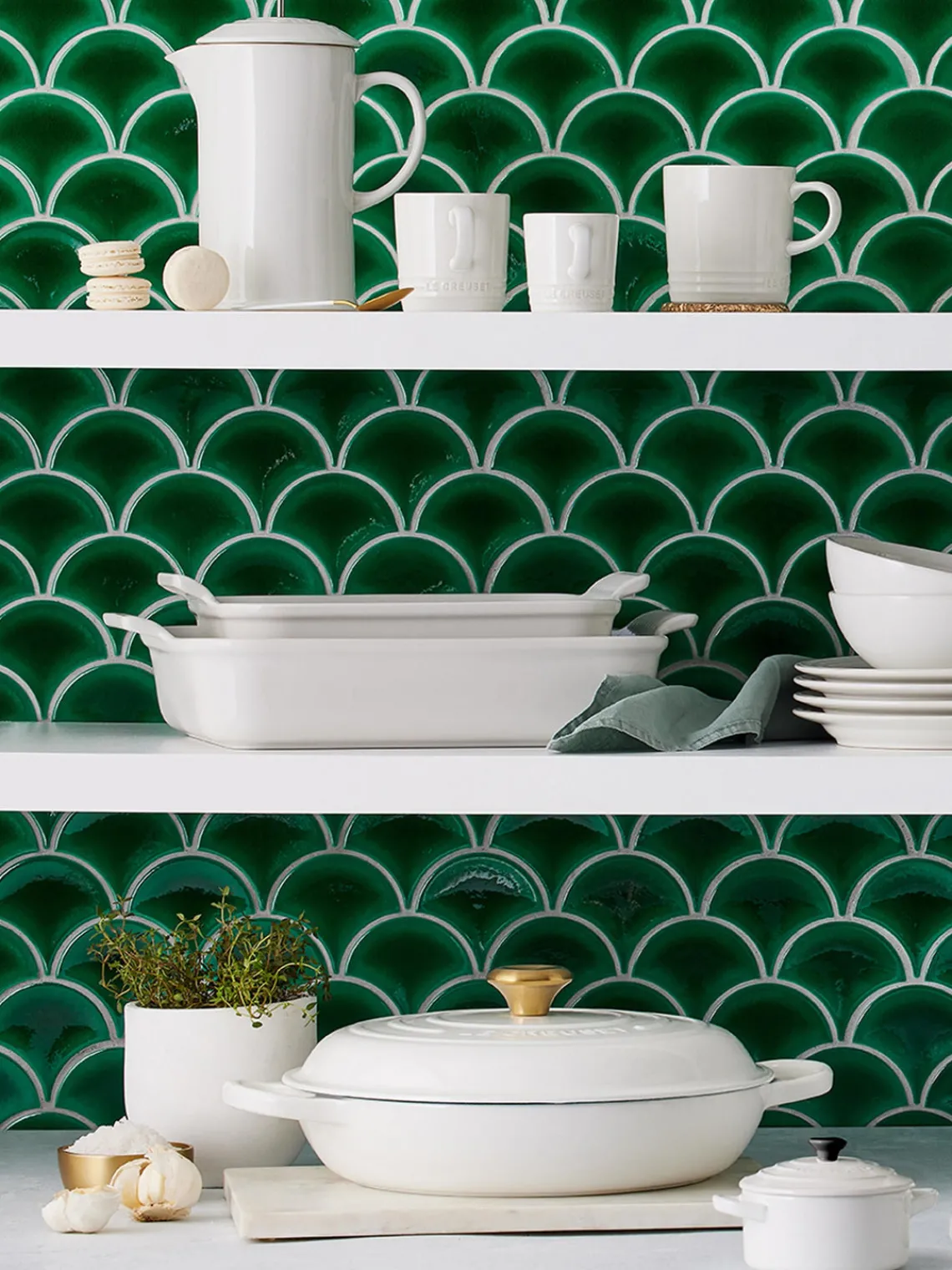 Fashion LE CREUSET Faitout en fonte émaillée Signature Collection Blanc, doré