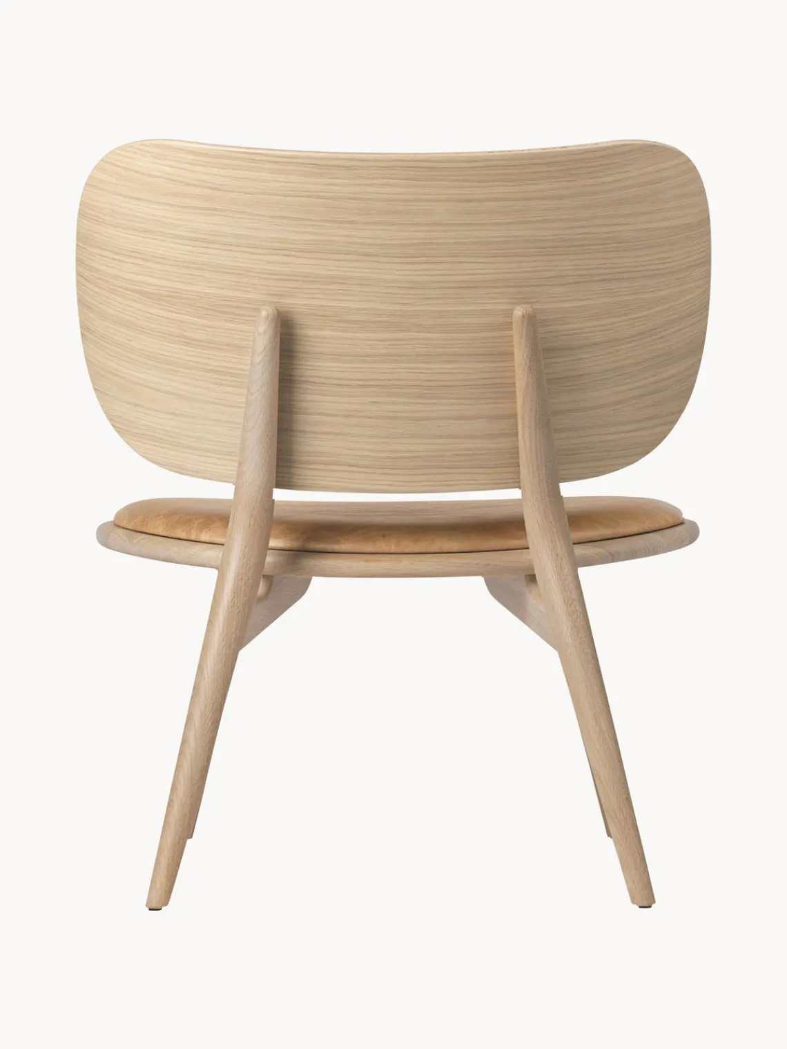 Online Mater Fauteuil en bois avec assise en cuir Rocker Cuir beige, bois de chêne clair