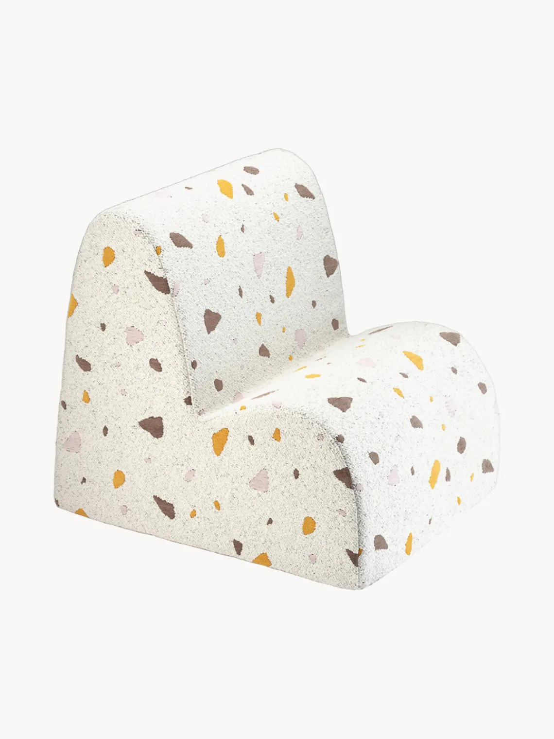 New Wigiwama Fauteuil en bouclette pour enfants fait main Cloud Bouclette blanche, aspect terrazzo