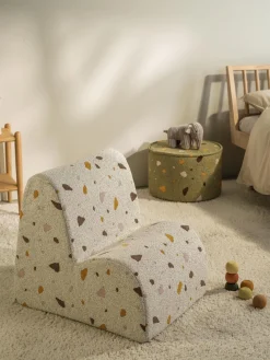 New Wigiwama Fauteuil en bouclette pour enfants fait main Cloud Bouclette blanche, aspect terrazzo