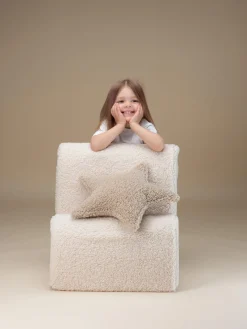Hot Wigiwama Fauteuil en peluche pour enfant Cloud Peluche blanc cassé