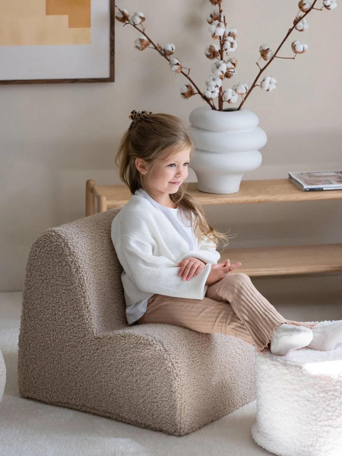Discount Wigiwama Fauteuil en peluche pour enfant Cloud Peluche beige clair