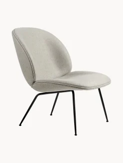 New GUBI Fauteuil lounge Beetle Tissu gris clair, noir mat