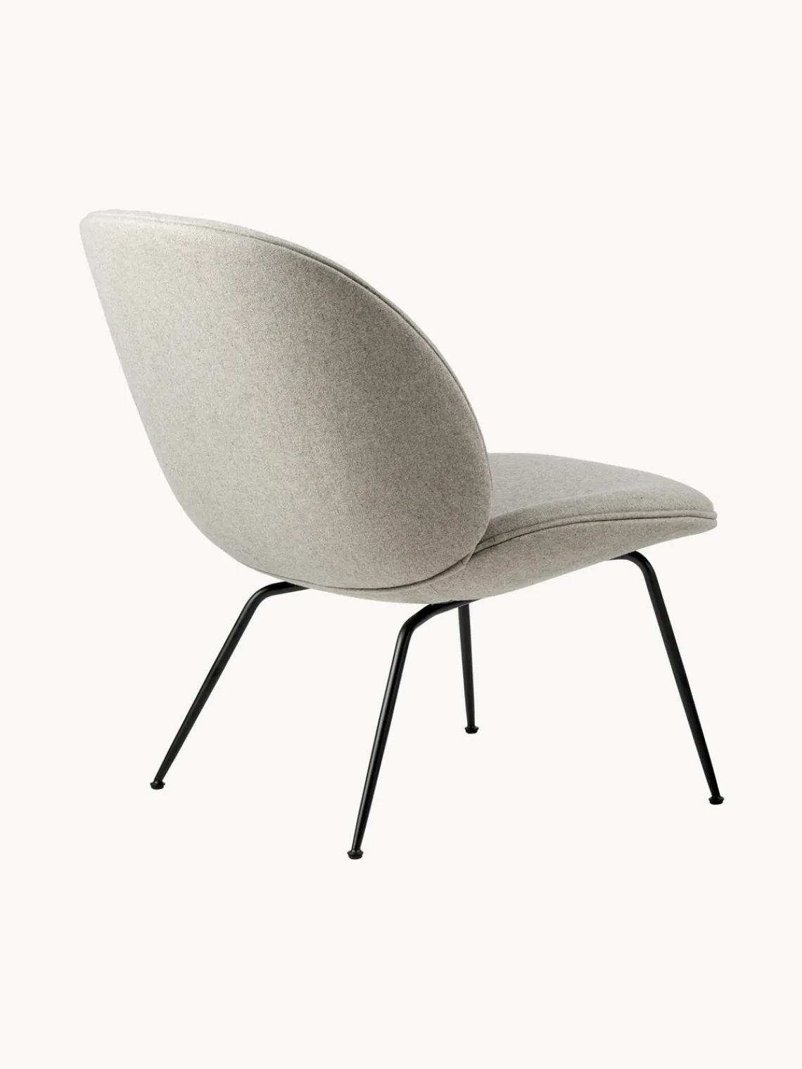 New GUBI Fauteuil lounge Beetle Tissu gris clair, noir mat