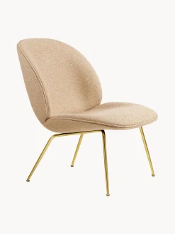 Best GUBI Fauteuil lounge Beetle Tissu beige, doré haute brillance
