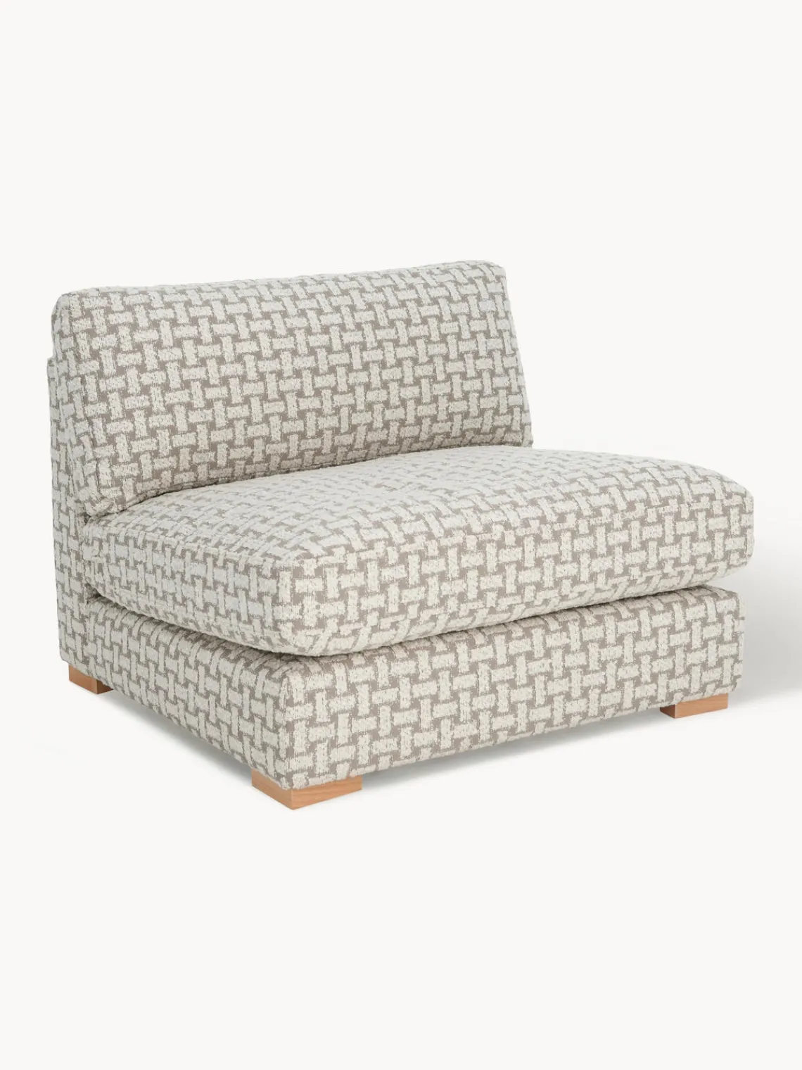 Outlet Ellos Home Fauteuil lounge en bouclette Stories Tissu beige, blanc