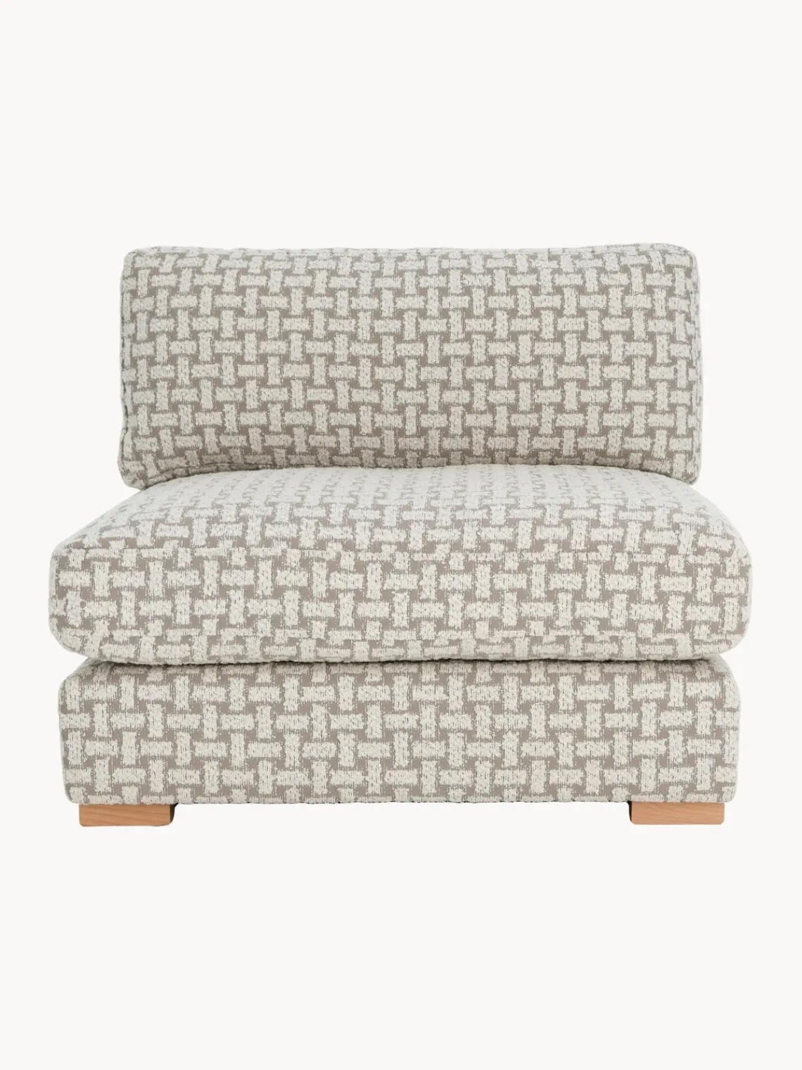 Outlet Ellos Home Fauteuil lounge en bouclette Stories Tissu beige, blanc